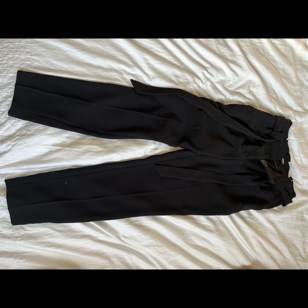 Black High Waisted Express Straight Leg Pants